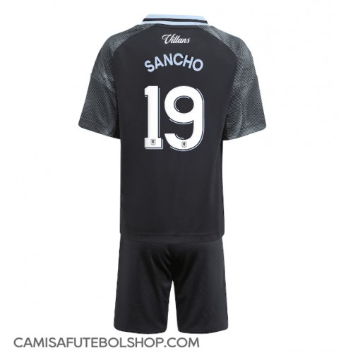 Camisa de time de futebol Aston Villa Jadon Sancho #19 Replicas 2º Equipamento Infantil 2025-26 Manga Curta (+ Calças curtas)
